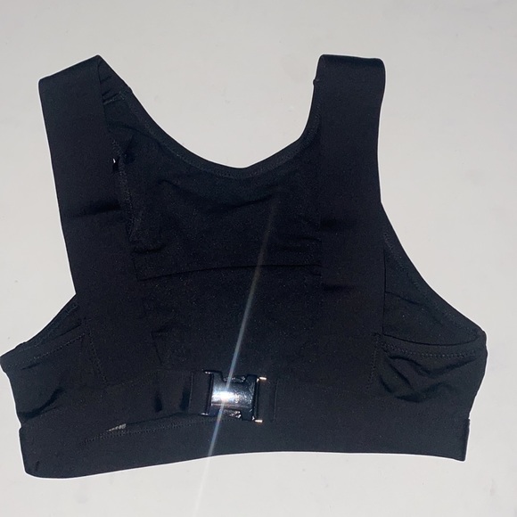 H&M Black High Neck Crop Top Bra Bikini Top Buckle at the Back Sz 4 - Picture 5 of 5